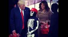 Trump celebrates first Halloween in White House with the first lady