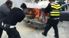 Firefighters extinguish vehicle fire in Amman