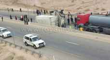 Driver dead after truck overturns on Desert Highway