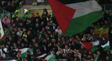 Celtic F.C. fans wave Palestinian flags in support of Nablus