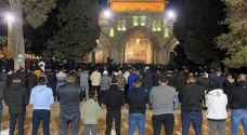 Thousands of Muslim Palestinians perform Dawn prayer inside Aqsa Mosque