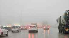 Heavy rainfall, fog prompt caution on Jordan's roads