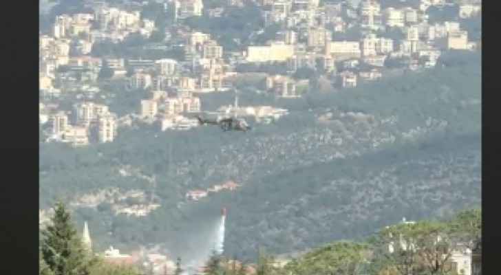 Watch Royal Air Force aircraft help in extinguishing fires in Lebanon