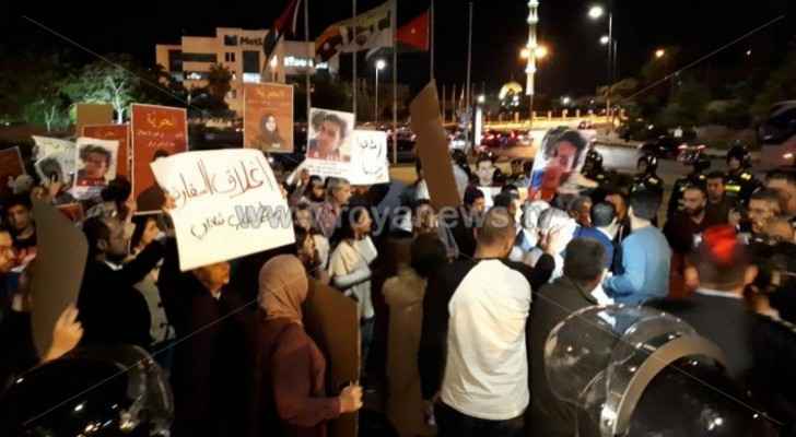 Photos: Tens protest in Amman to show solidarity with Hiba Al-Labadi, Abdulrahman Marei