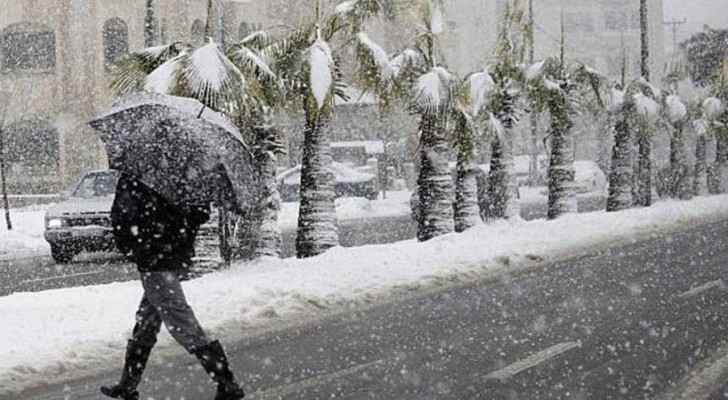 Jordan sees rainy weather, showers of snow in several areas