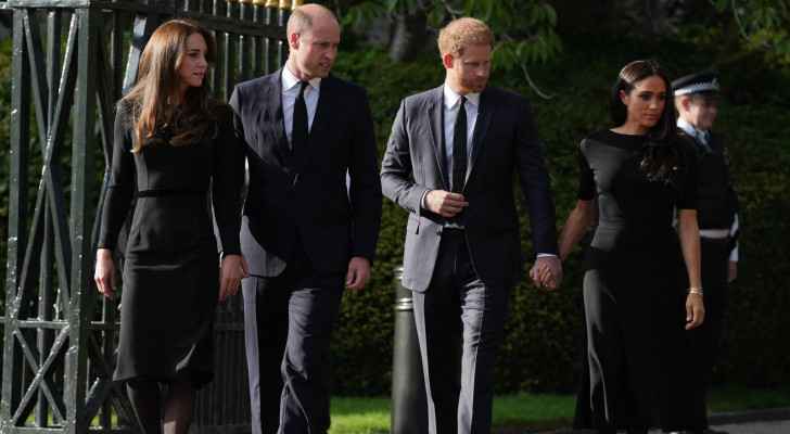William, Harry, Kate, Meghan greet crowds