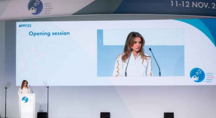 Queen Rania calls for paradigm shift in response to global crises at Paris Peace Forum