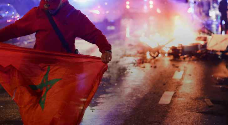 IMAGES: Violence breaks out in Brussels after Morocco's victory over Belgium