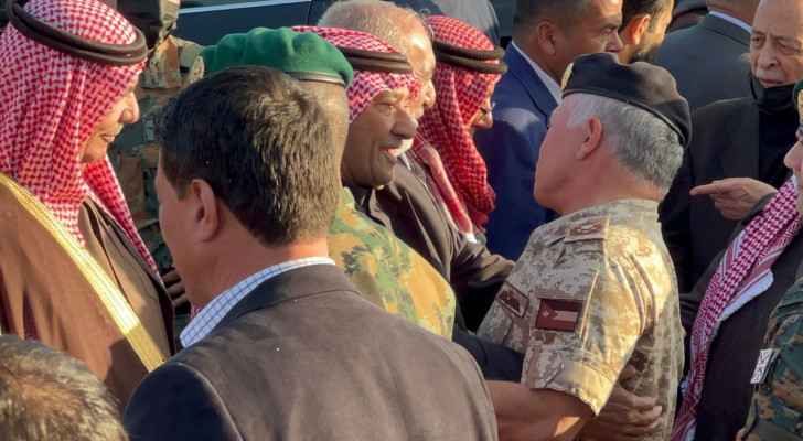 King arrives at Colonel Al-Dalabeh's funeral