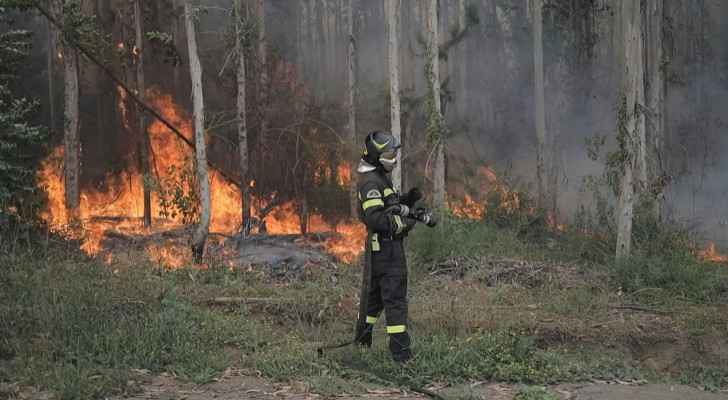 Firefighters combat drought-fueled forest fires in central Chile