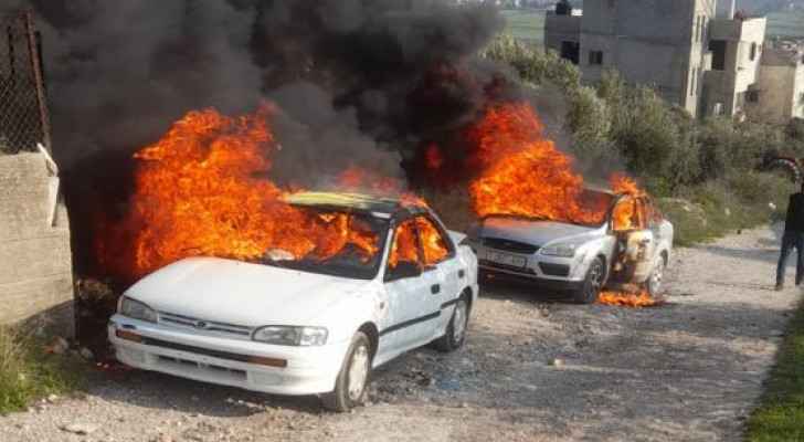 IMAGES: Settlers burn down cars of Palestinians in Nablus