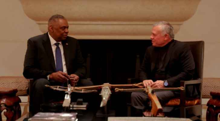 King meets US defense secretary, urges restoring calm in Palestinian Territories