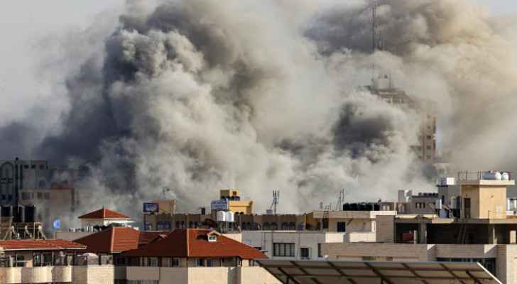 Israeli Occupation strikes Palestine Tower in central Gaza