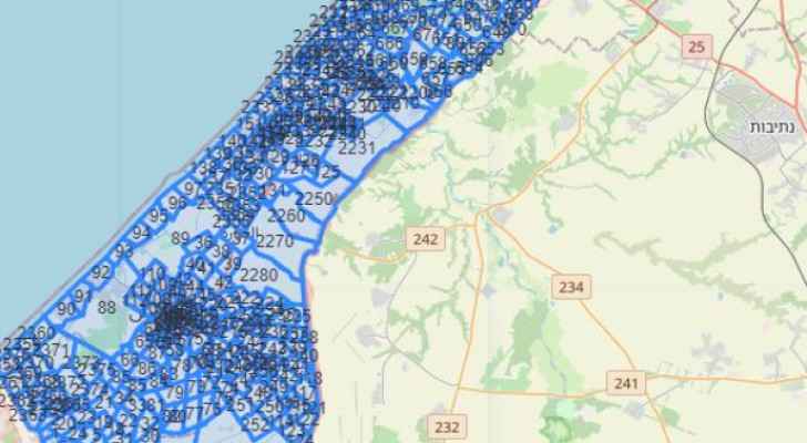 Israeli Occupation releases map dividing Gaza into 'evacuation zones'