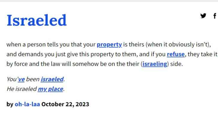 "Israeled" as defined on Urban Dictionary 