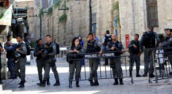 Israeli Occupation police in the vicinity of Al-Aqsa Mosque
