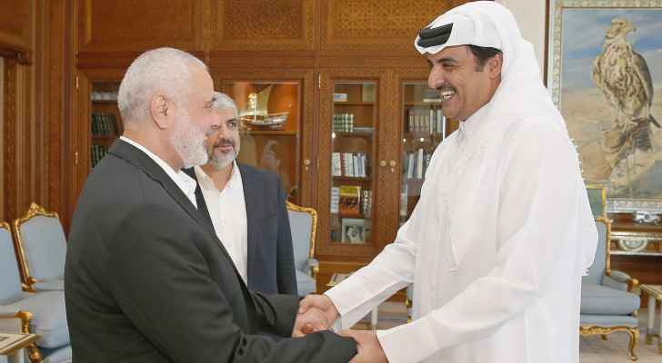 Emir of Qatar Tamim bin Hamad al-Thani meeting with Hamas politburo leader Ismail Haniyeh and Khaled Mashal (Doha, Qatar) (Oct. 17, 2016)