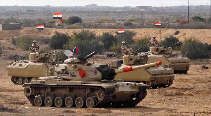 Egyptian tanks deployed near Egypt's northern Rafah border crossing with Gaza. (October 31, 2023) (Photo: Khaled Desouki/AFP)