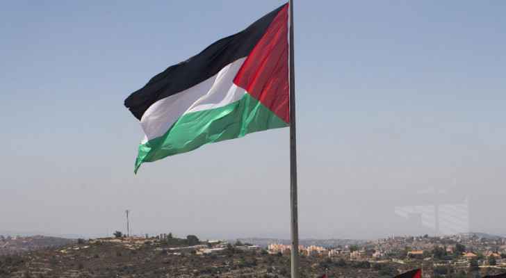 The flag of Palestine. 