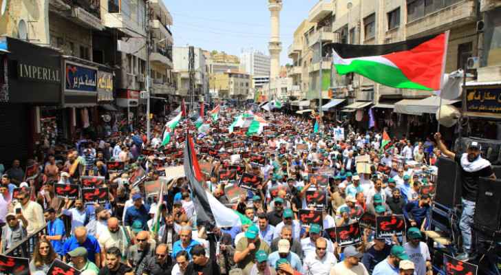 Downtown Amman march condemns “Israel’s” genocidal war on Palestinians