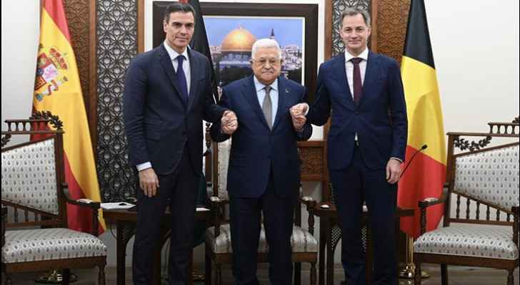 Spanish Prime Minister Pedro Sanchez meets with Palestinian President Mahmoud Abbas in Ramallah, West Bank. (23/11/2023)