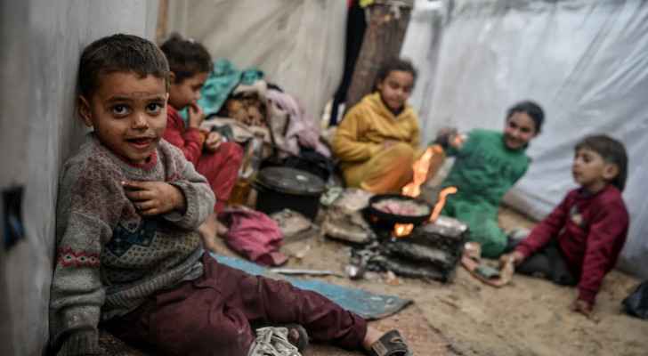 Children in a tent camp in the Gaza Strip. (Photo: Anadolu Agency)