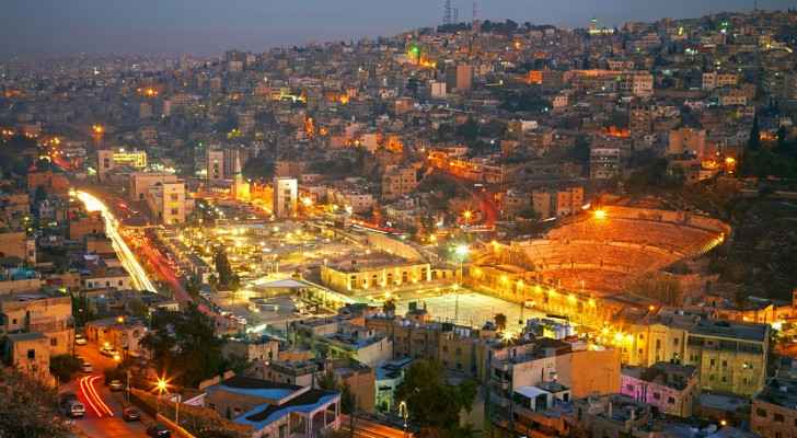 Amman, Jordan at night. 