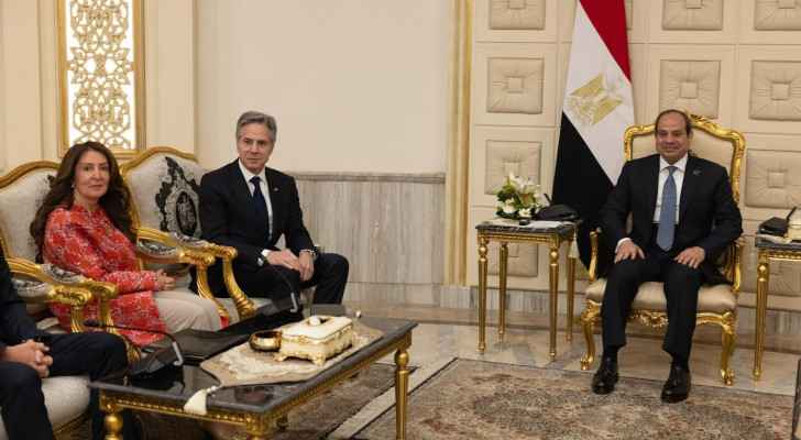 US Secretary of State Antony Blinken meets with Egyptian President Abdel Fattah Sisi in Cairo, Egypt. (March 21, 2024)  