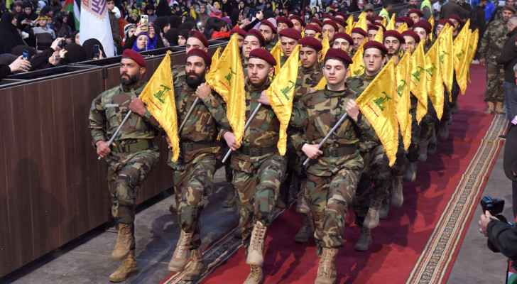 Hezbollah fighters parade at an event marking Al-Quds Day in Beirut. (Aprile, 2023) (Photo: Anadolu Agency)