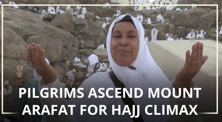 Pilgrims ascend Mount Arafat for Hajj climax